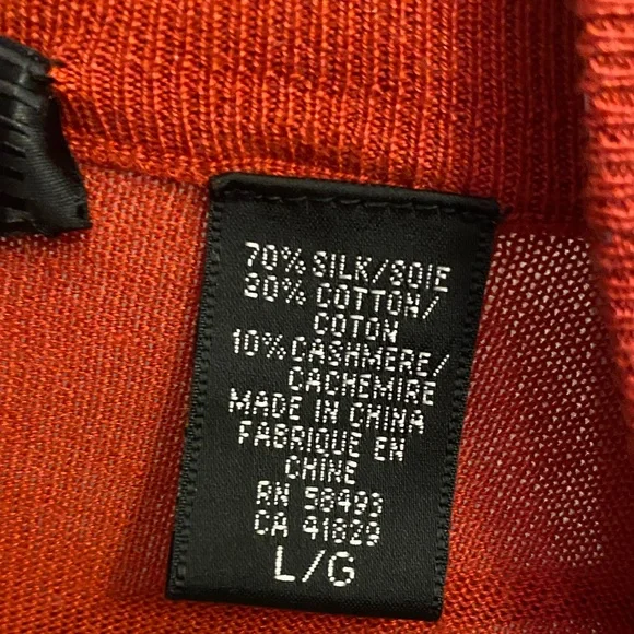 Jhane Barnes Vibrant Orange Crewneck Sweater